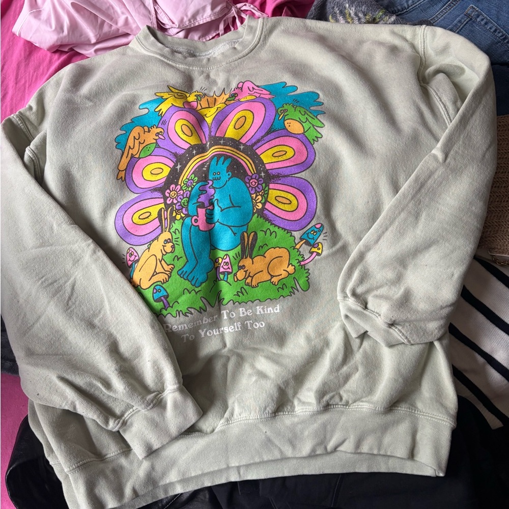 Graphic Print Sweatshirt - Green